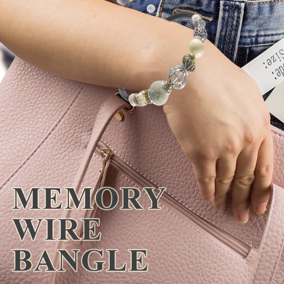 Memory Wire Bangle Ivory Handmade - Picture 5 of 6